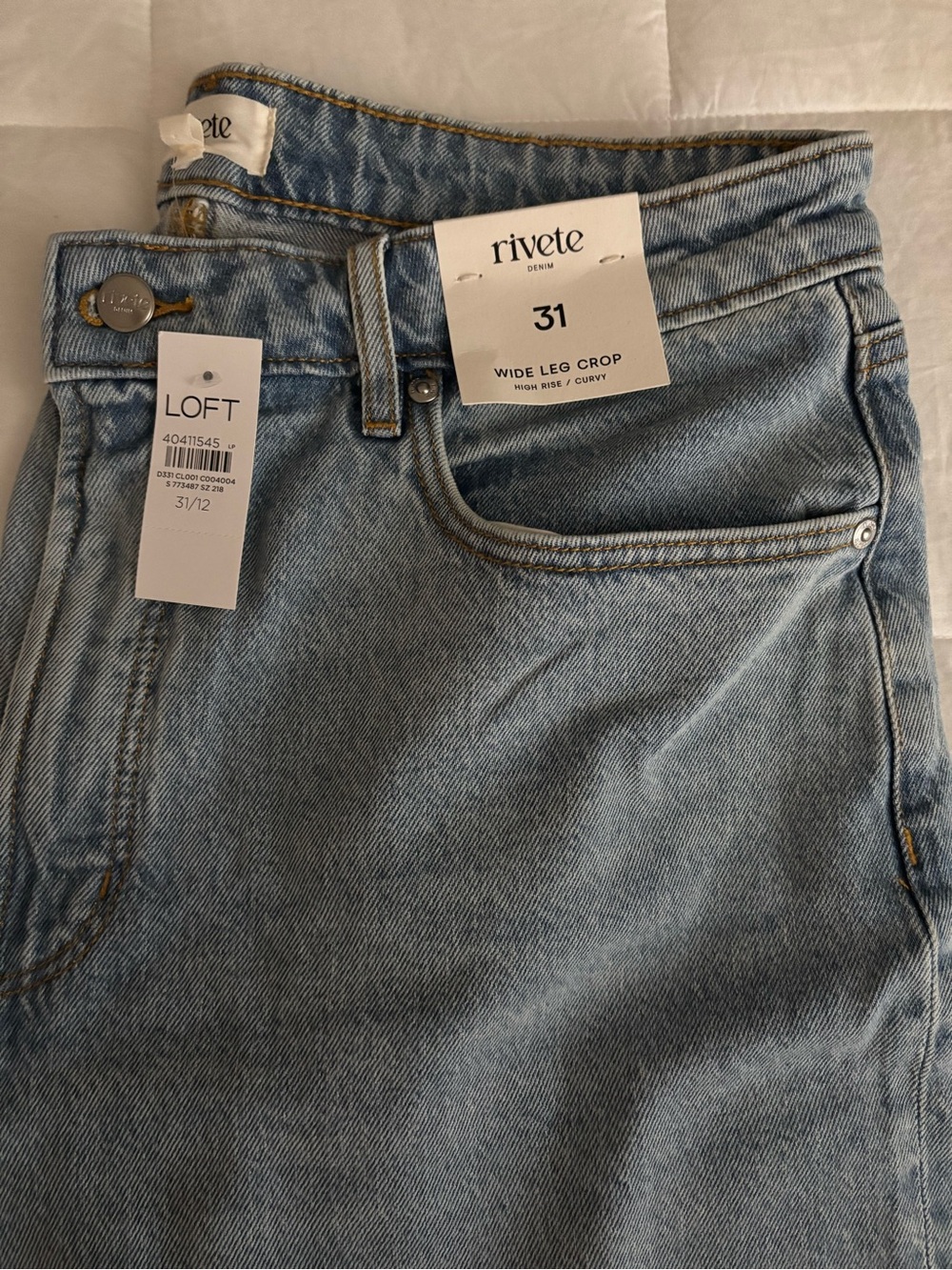 LOFT Light Blue Wide Leg Crop Jeans